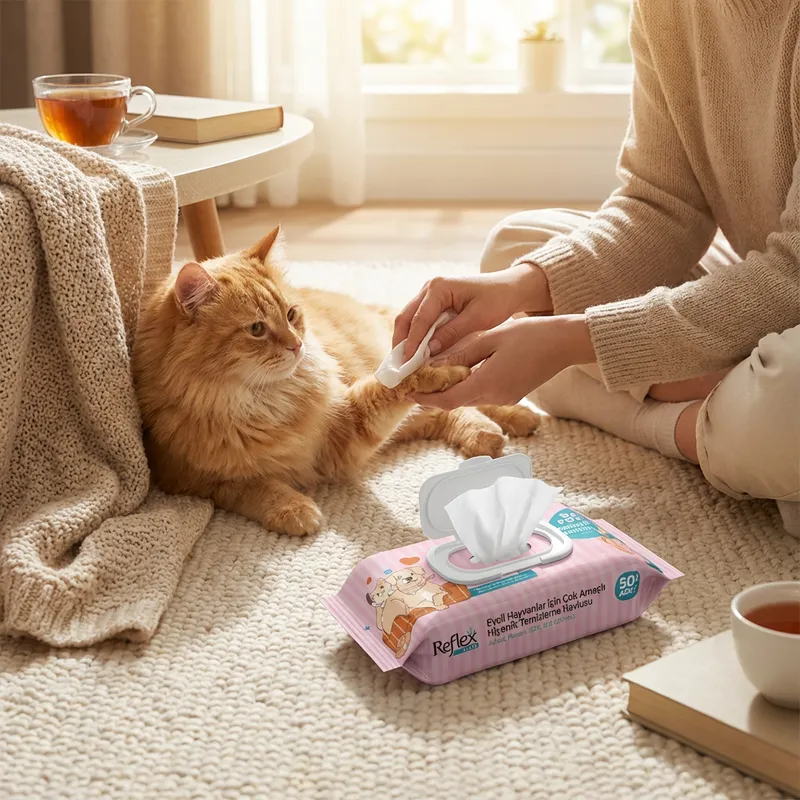 Reflex Care Evcil Hayvan Temizleme Havlusu Bebek Pudrası Kokulu 50'li