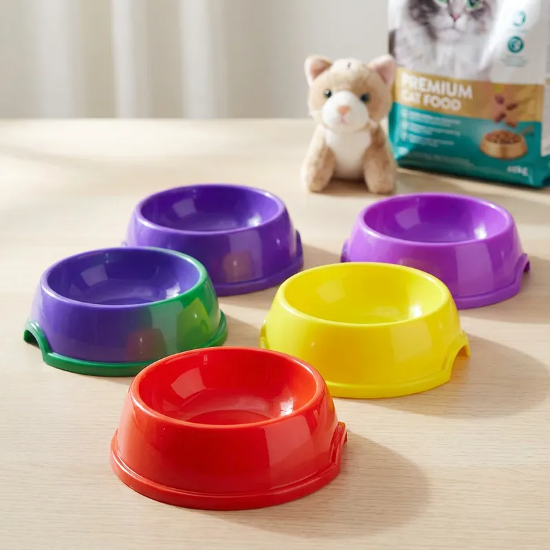 KEDİ MAMA KABI RENKLİ YUVARLAK TEKLİ