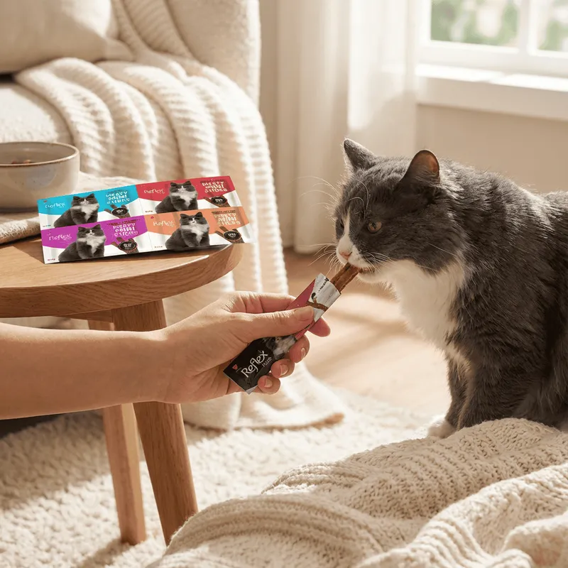 Meaty Mini Sticks / Somonlu - Kuzu Etli - Biftekli - Kısırlaştırılmış Tavuklu Çubuk 3x5 Gr