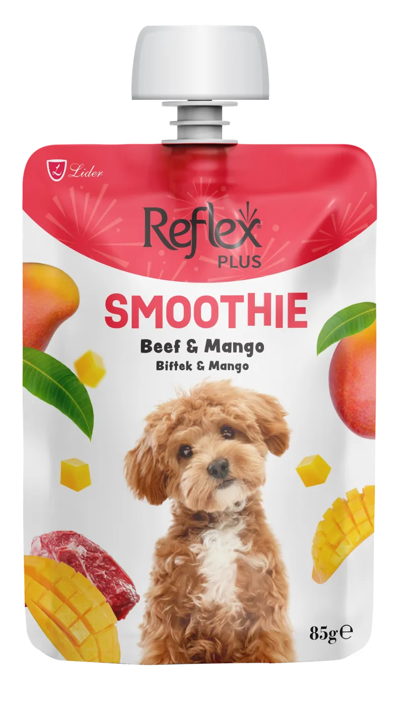 Smoothie / Biftekli ve Mangolu Yetişkin Köpek Sıvı Ödül Maması 85 Gr