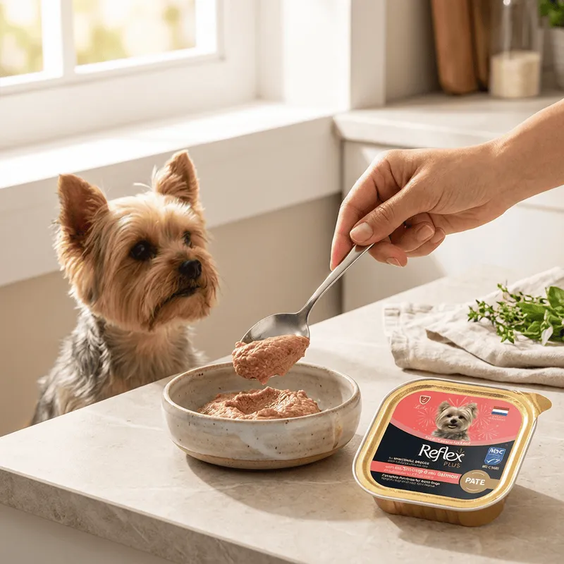 Reflex Plus Pate MSC Karidesli ve MSC Somonlu Mini ve Küçük Irklar için Yetişkin Köpek Maması 85 g