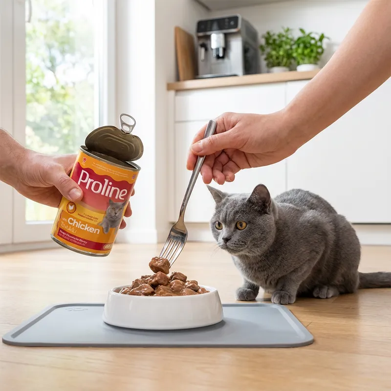 Proline Tavuklu Sos İçinde Et Parçacıklı Konserve Yetişkin Kedi Maması 400GR x 12 Adet