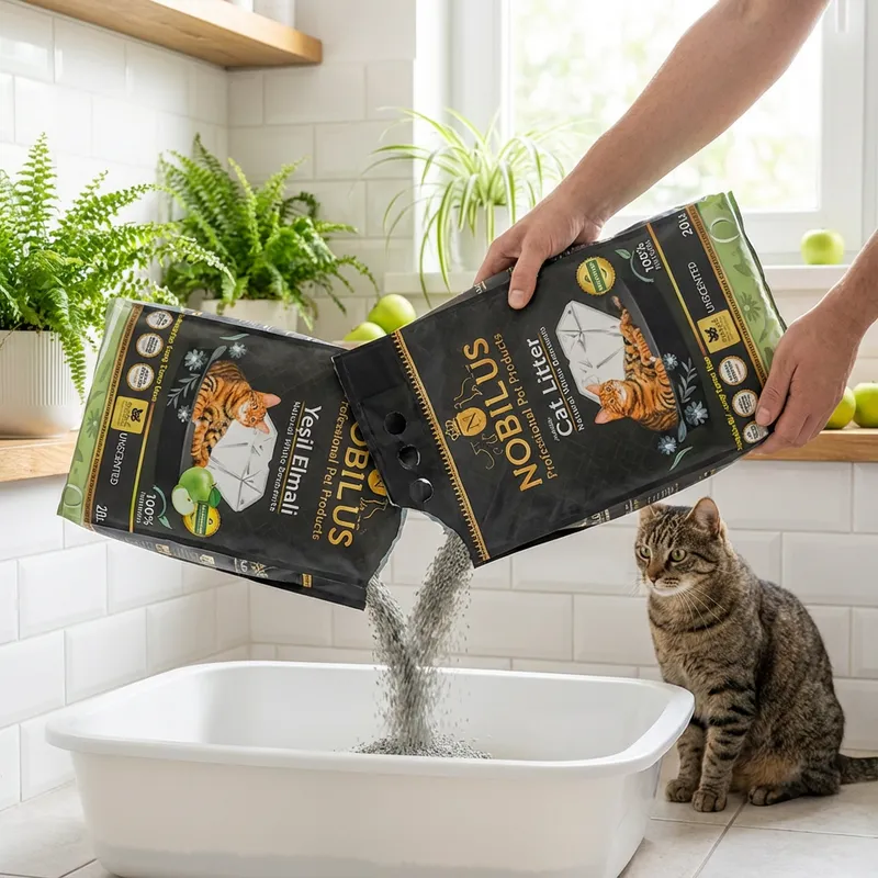 NOBİLUS Yeşil Elmalı Bentonit Kedi Kumu 10 Lt