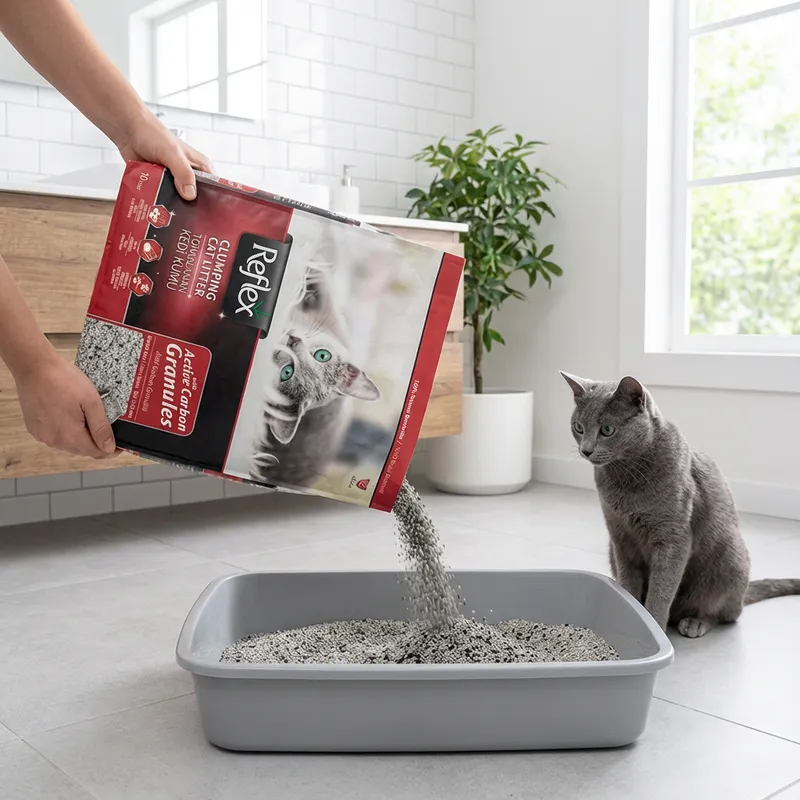 Reflex Aktif Karbon Granüllü Topaklanan Kedi Kumu 10 lt