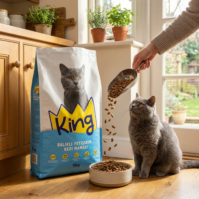 King Balıklı Yetişkin Kedi Maması 15 kg