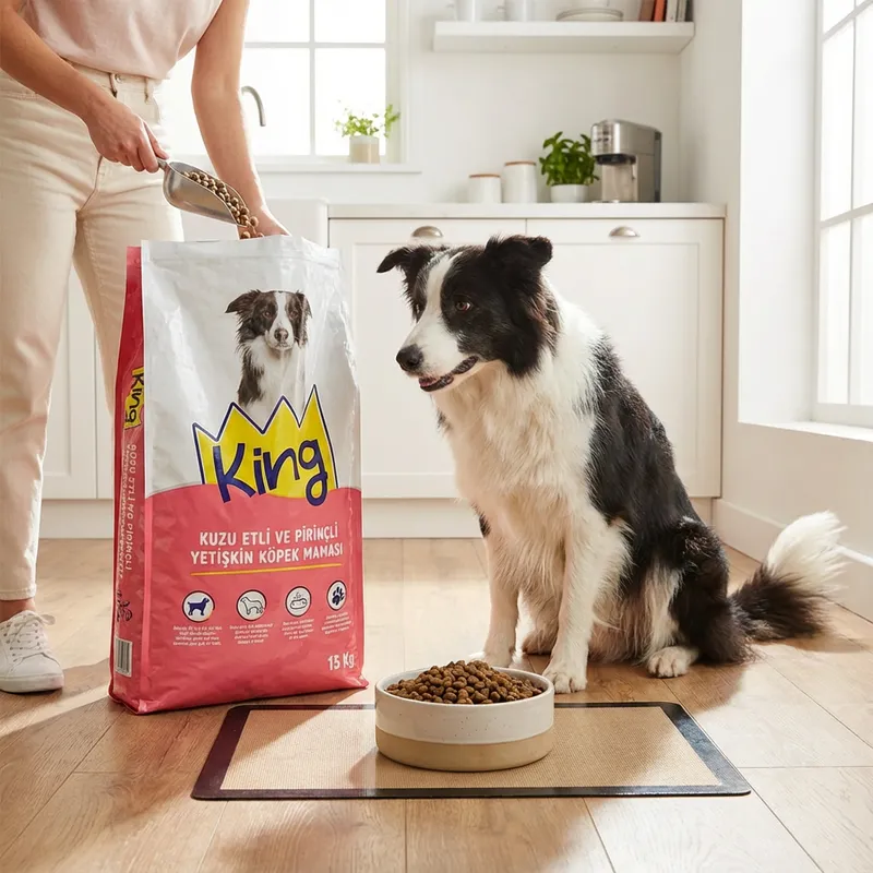 King Kuzu Etli Ve Pirinçli Yetişkin Köpek Maması 15 Kg