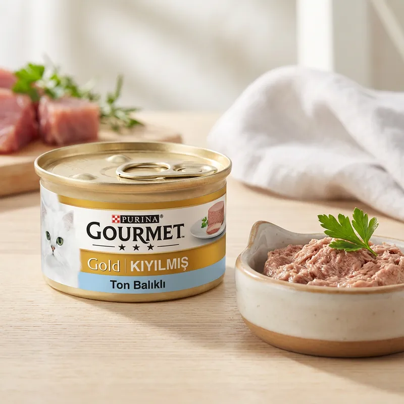 Gourmet Kıyılmış Ton Balıklı Yaş Mama 85 Gr 1 Adet