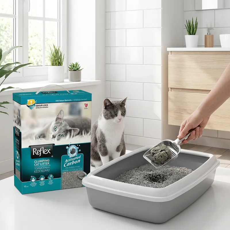 Reflex Aktif Karbonlu Topaklanan Kedi Kumu 10 lt